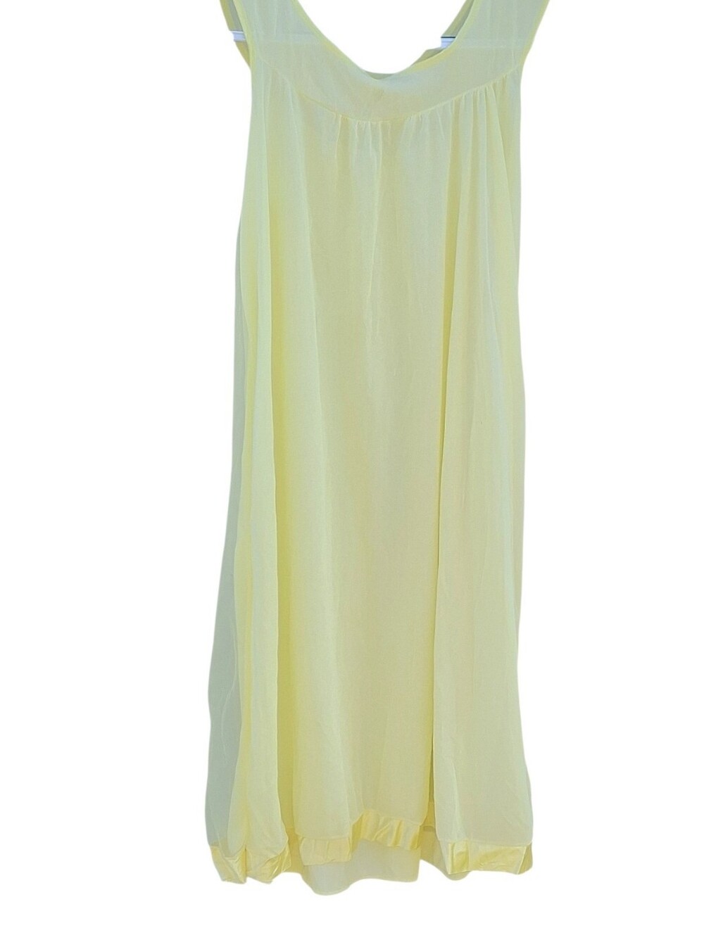 Vintage 1960s Aristocraft Butter Yellow Sheer Babydoll Nightgown Slip Dress M